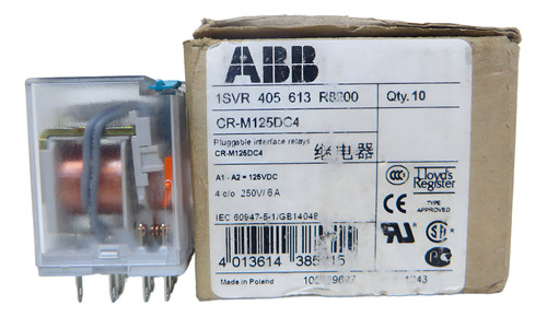Abb Rele Interface Plug In 125vcc 6a 4rev Crm125dc4