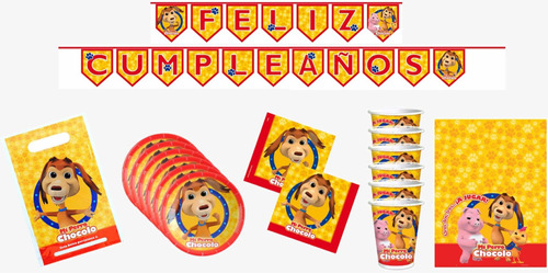 Pack Decoración Cumpleaños Perro Chocolo 6 Personas
