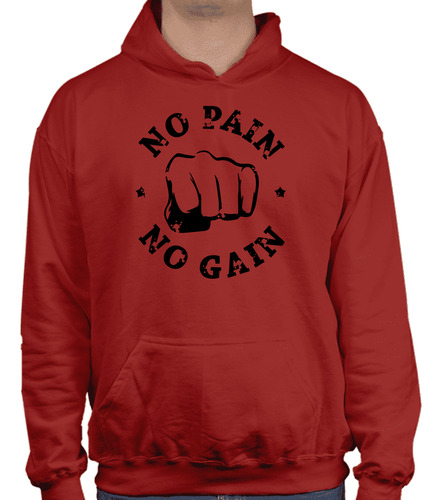 Sudadera Gorro Playera No Pain No Gain - Gym - Motivación