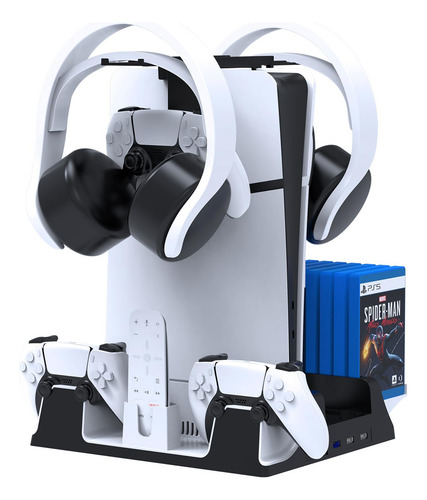 Soporte Vertical Ps5 Con Ventilador Y Cargador Doble