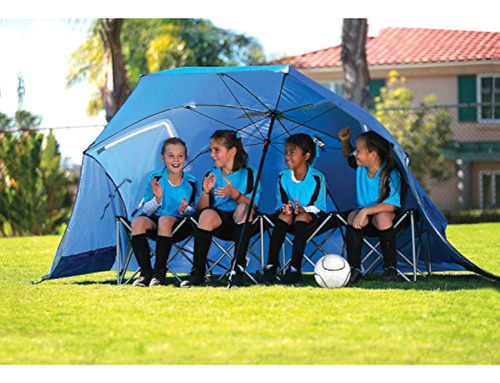 Sombrilla Con Toldo Para Sol Y Lluvia Filtro Uv Color Azul Blue Portatil