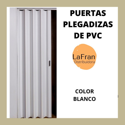 Puerta Plegadiza De Pvc 10 Mm Ciega Color Blanco 0.75 X 2