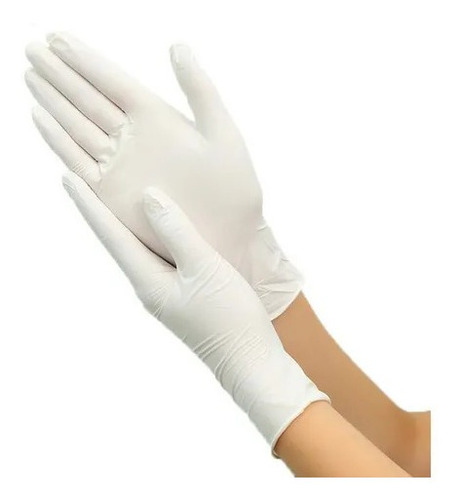 Guantes Desechables Látex Caja 100 Unidades Blancos Talla L