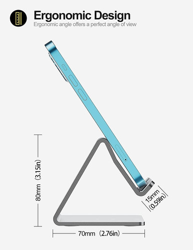 Soporte De Escritorio Para Teléfono Celular De Aluminio, Com