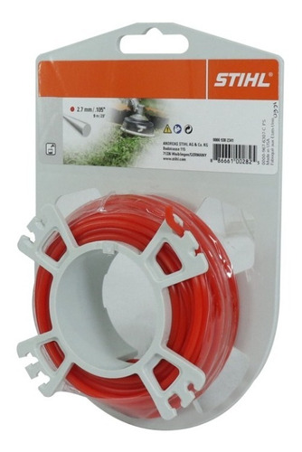 Hilo Desbrozador Stihl Redondo 2.7mm Rojo 9m 02101060