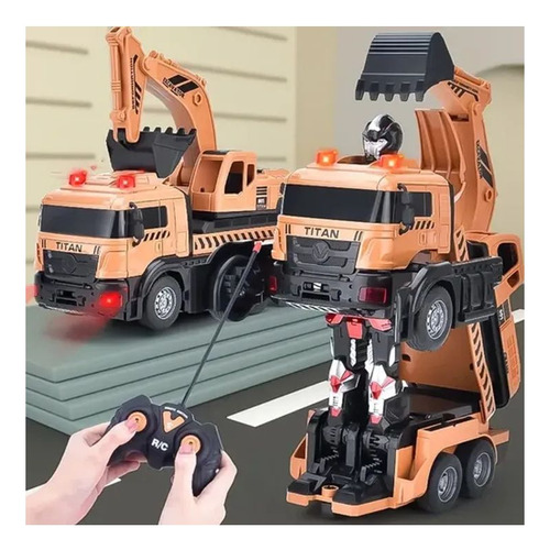 Auto Control Remoto Transformer Robot Excavadora 685-1