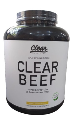 Clear Beef Proteina De Carne Hidrolizada 4 Lbs 50 Serv Sabor Arroz Con Leche