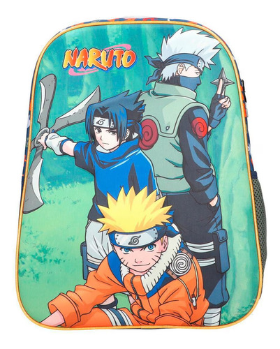 Mochila Lonchera Lapicera Set 3 Pzs Naruto Original Premium. Azul Petróleo Naruto