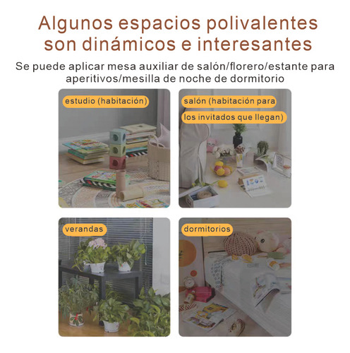 Mesa Auxiliar Madera Con 3 Estantes Mesa Lateral Multiusos