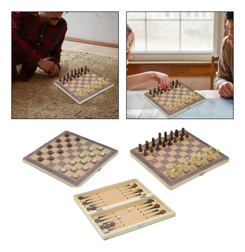 Juego De Ajedrez 3 En 1, Tablero Plegable, Juguetes Educativ