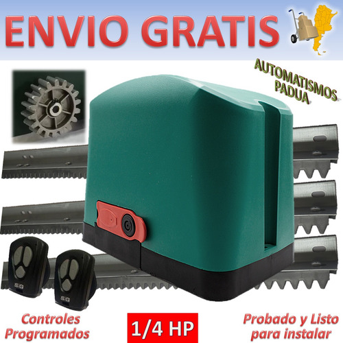 Imagen 2 de 10 de Motor Porton Corredizo Seg Abs 1/4hp Automatico Electrico