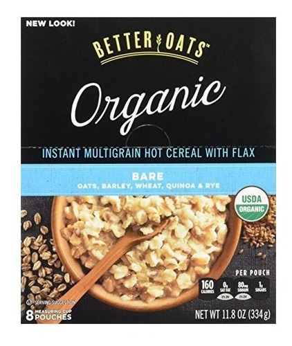 Better Oats Primas Puras Y Simples Orgánica Desnudo, Cereal 