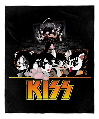 Manta Kiss Blanket Kiss Kitty Faces Con Forro De Bandas De M