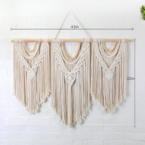 Tapiz De Macramé Grande Colgar Pared, Decoración De P...