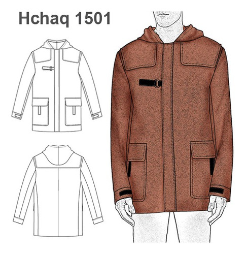 Molde, Patrón Chaqueta Sport Capucha Hombre