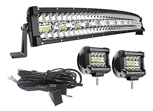 32 Barras De Luz Led Curva Triple Fila 672w Punto De In...