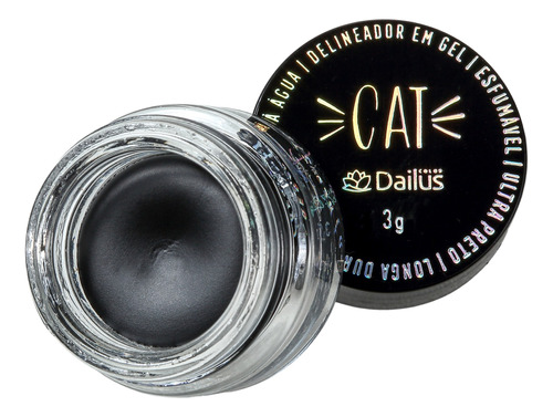 Dailus Cat 02 Preto - Delineador Em Gel 3g