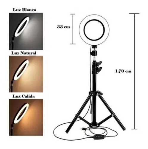 Imagen 8 de 9 de Aro De Luz Rgb Led Flash 33 Cm Fotografía Selfie + Trípode