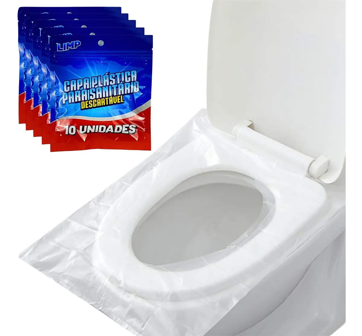 Kit 50 Protetor Assento Vaso Sanitário Descartável Plástico