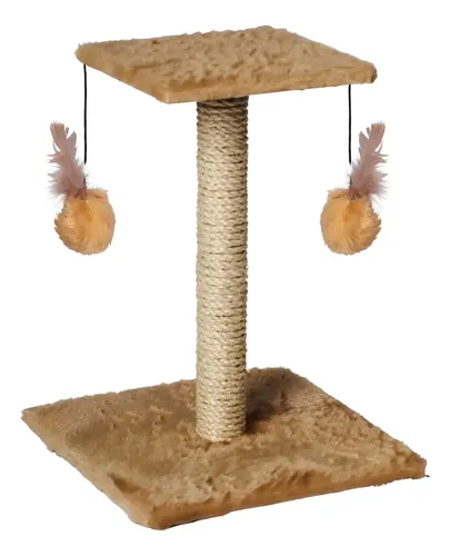 Arranhador Torre para Gatos Duo Square Cat 39cm Bege com Brinqued...