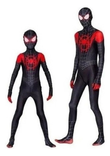 Traje Para Spiderman Miles Morales Halloween Cosplay Adultos Disfraz