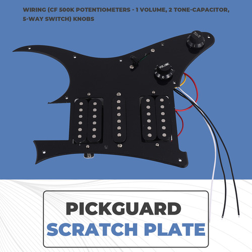 Guitarra Eléctrica Hsh Con Cable Y Plano Pickguard Pickguard