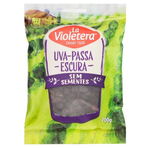 Imagem 1 de 1 de Uva-Passa Escura sem Semente La Violetera Pacote 200g