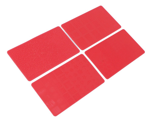 Plantilla Para Impresión De Uñas, 4 Piezas, 3d Relief Salon