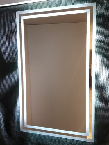 Espejo Luz Led Doble Guarda Esmerilada 60x70 Cm Baño Moderno