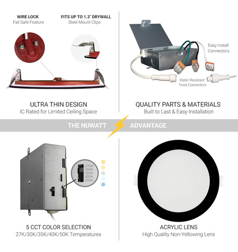 Paquete De 12 Luces Led Empotrables De 6 Pulgadas Y 2 Horas