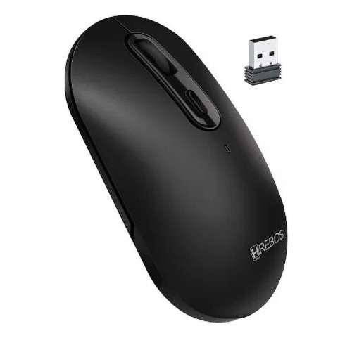 Mouse Sem Fio Wireless Hrebos Usual Black Hs-761