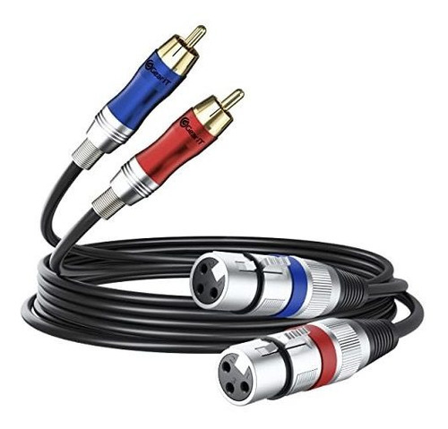 Cable Dual Xlr Hembra A Dual Rca Macho (2-xlr A 2-rca) 6.6ft