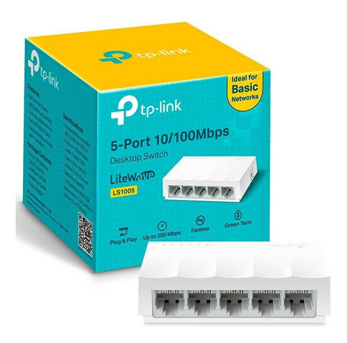Imagen 1 de 2 de Switch De Escritorio Fast Ethernet Tplink 5 Puertos Litewave