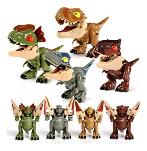 Juego Set De Figuras Dinosaurios Juguete Transformables Dino