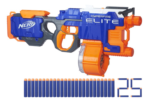 Nerf Hyperfire Motorizado Elite Blaster Tambor De 25 Dardos 