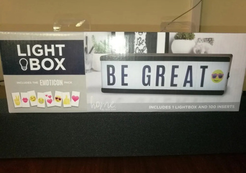 Light Box Led Caja Luz Pizarra Con Letras Y Emoticons