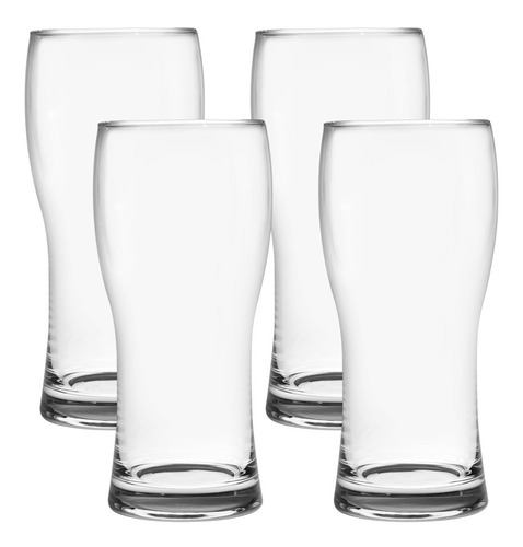 Jg 4 Copos Cerveja Prague Em Cristal Ecologico 300ml A15cm