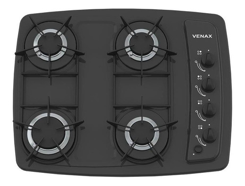 Fogão cooktop gás Venax Cook 4 preto 127V/220V