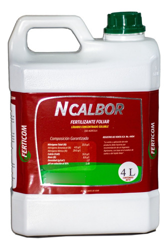 Fertilizante Líquido Ferticom Ncalbor X 4 Litros