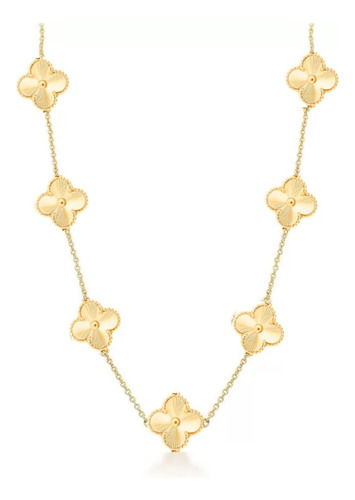Gargantilha Trevo Blogueira Ouro 18k 750 Dourada 12mm