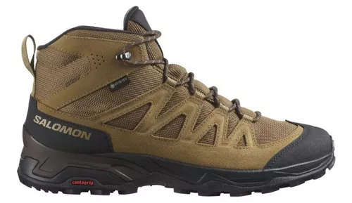 Botas Salomon Senderismo X Ward Leather Mid GTX Khaki Hombre