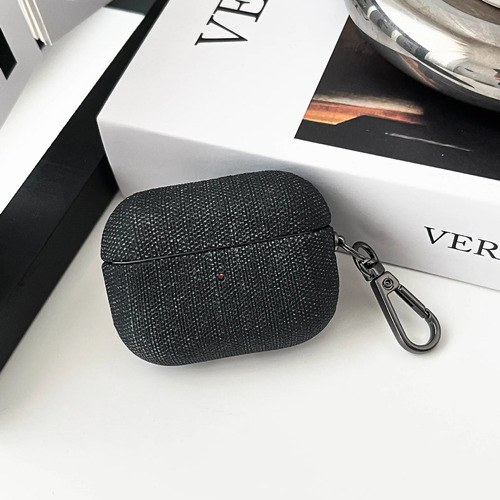 Funda AirPods Pro De Cuero Patrón De Tela Anti Golpes