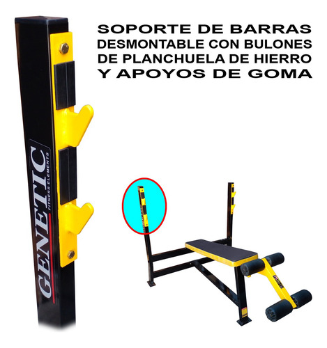 Banco Olimpico Press Pecho Declinado Genetic Pro Gimnasios