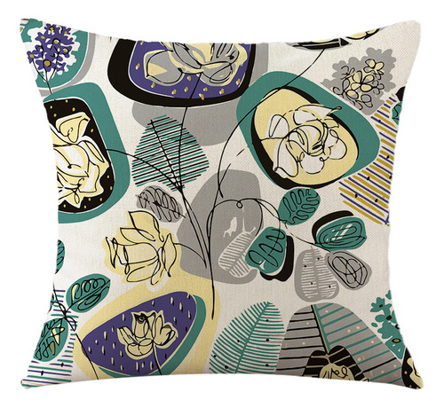 4 Juegos De Fundas De Cojín, Estampado Vegetal, 45 X 45 Cm
