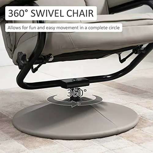 Sillón Reclinable Homcom Con Reposapiés, Gris