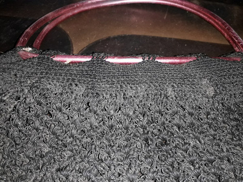 Bolsa Cartera Vintage Tejida Nylon Artesanal Manijas Metal