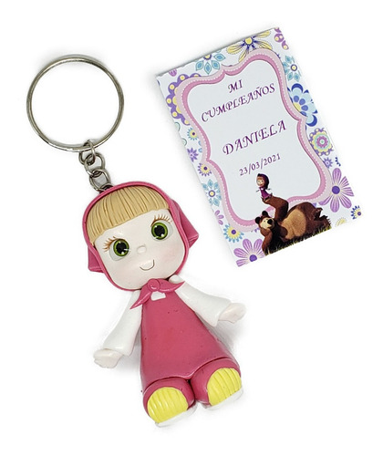 Recuerdo Llavero 3 Pz De Niña Rosa De Porcelana Fria+as1