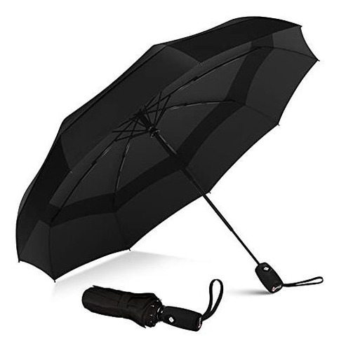 Paraguas De Bolsillo Viaje Resistente Al Viento Color Negro