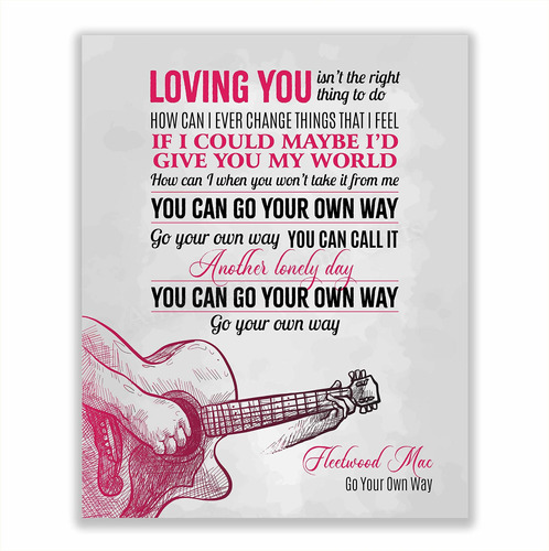 Fleetwood Mac- You Can Go Your Own Way -song Lyrics Wall Ar.