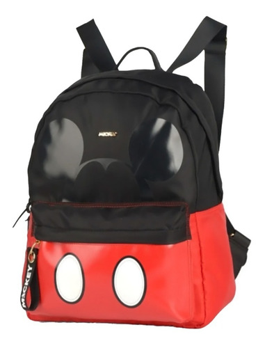 Bolsa Mochila Faces Mickey Mouse - Original Disney Cor Preto